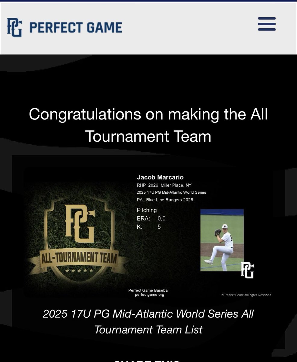 I made the Perfect Game All Tournament Team In Staten Island 2 weeks ago. <a href="/BlueLineRangers/">PAL Blue Line Rangers</a> <a href="/Coach_Strov/">Brennan Strovink</a> <a href="/CoachStrovink/">Kyle Strovink</a> <a href="/strovhouse/">Strovhouse</a>