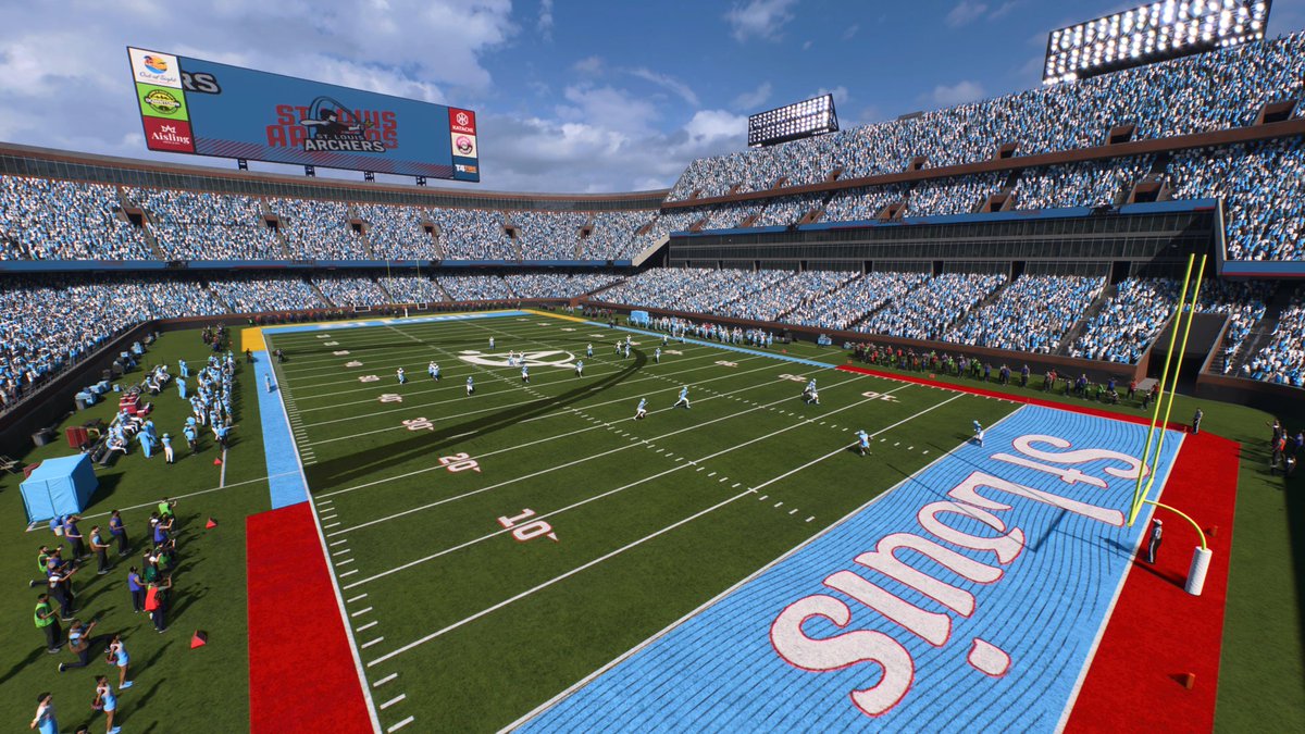 Team Showcase: St Louis Archers
Location: St. Louis, Missouri

Stadium: Lewis And Clark Stadium | ★☆☆☆☆ Prestige
Offense: Air Raid | Defense: 4-3

Program Type: Cupcake
73OVR 76OFF 71DEF

Created by: DABEASTSACKER🛠
#TeamShowcase | #CFB26 | College Football 26
