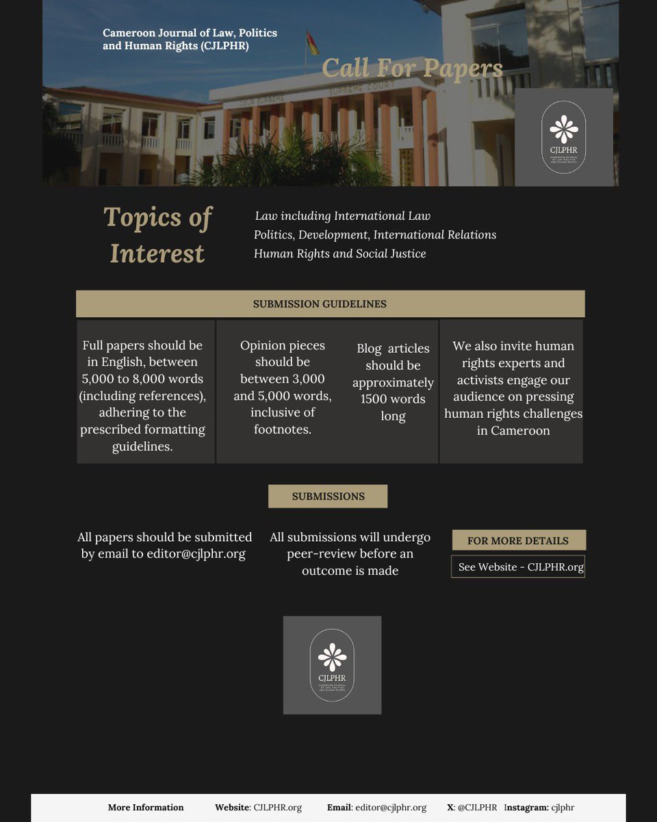 Cameroon Journal of Law, Politics & Human Rights tweet media