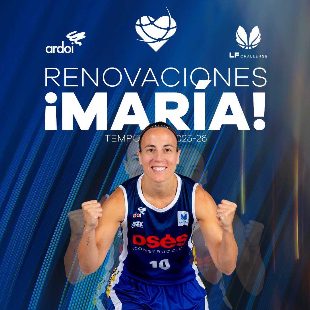 🚨 Mercado #LFChallenge: <a href="/MariaAsurmendi/">Maria Asurmendi</a> continuará un año más liderando al Osés Construcción <a href="/FNBardoi/">FNBardoi</a> 

▶️ Una referente dentro del baloncesto nacional y local

🗓️  1986 | 📏 1,67 m.
⛹️‍♀️ Base | 🌍 Española

📝 Más información ⬇
feb.es/2025/8/2/balon…