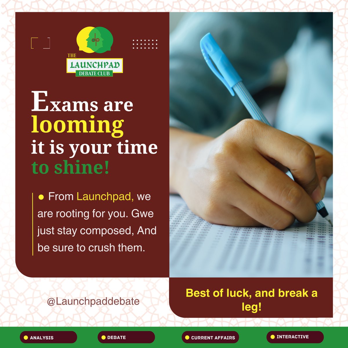 THE EMPOWERED (@theempowered25) on Twitter photo As we approach the end of yet another academic journey this semester, I take this moment to wish each one of you the very best in your examinations.
<a href="/UCUniversity/">Uganda Christian University (Official)</a>
<a href="/UCU_NSA/">UCU Nursing Students' Association (official)</a>
<a href="/UCU_Alumni/">UCU Alumni Association</a>
<a href="/ucu_ComputEng/">UCU Computing, Engineering, Data Science, Robotics</a> As we approach the end of yet another academic journey this semester, I take this moment to wish each one of you the very best in your examinations.
<a href="/UCUniversity/">Uganda Christian University (Official)</a>
<a href="/UCU_NSA/">UCU Nursing Students' Association (official)</a>
<a href="/UCU_Alumni/">UCU Alumni Association</a>
<a href="/ucu_ComputEng/">UCU Computing, Engineering, Data Science, Robotics</a>