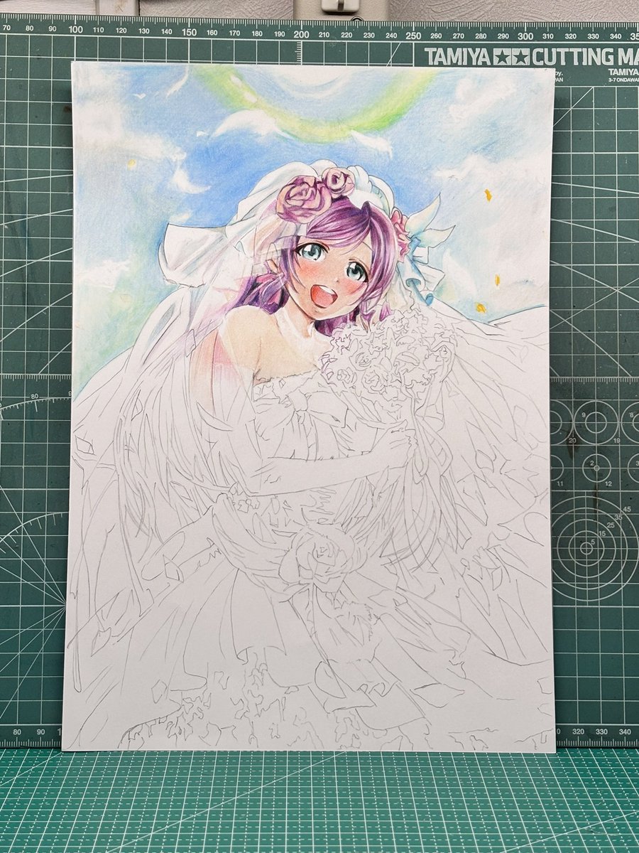 少しづつ進んでます( ˙꒳​˙  )

#ラブライブ　#東條希　#色鉛筆模写