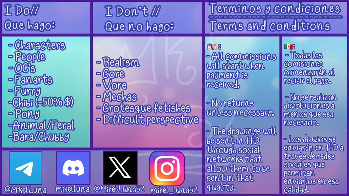 Open Comissions!!! 
Please support me as an artist.