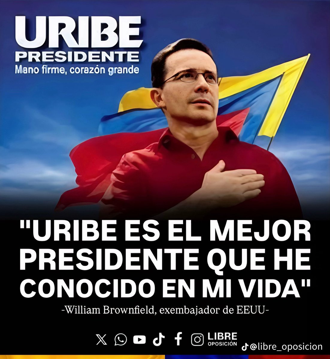 Levanten la mano 🙋 los que coinciden con William Brownfield sobre Álvaro Uribe Vélez