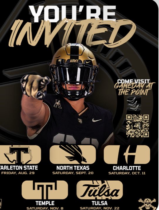 Thank you to army football for the invitation, really excited to see you guys play this fall and for you to see me in action at Coronado Highschool in El Paso, TX.