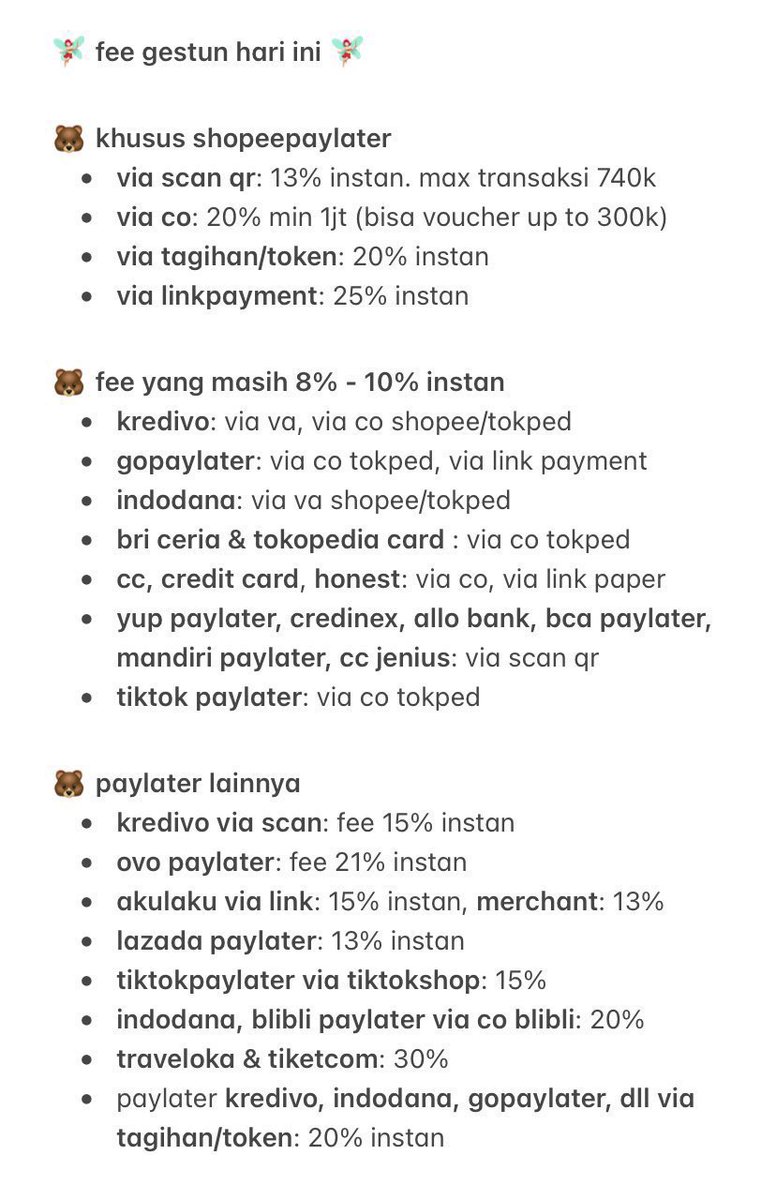 pagii, gestun all paylater open yaa! yg mau spaylater, kredivo, gopaylater, ovo paylater, yup, cc, bri ceria, credinex semuanya bisaa. langsung wa aja untuk fastrespon

#zonauang