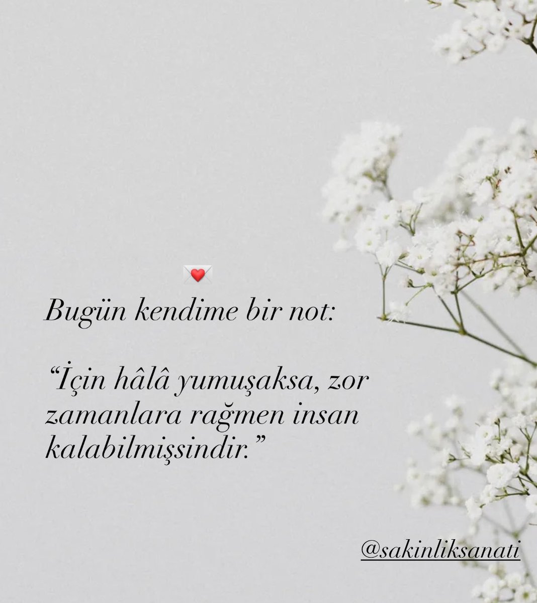 Bugün kendine hatırlat💌
“Yumuşak kalmak, en güçlü halim.”🌿

#YumuşakKal
#HerŞeyeRağmen
#GüçlüVeNazik
#SakinlikSanatı
#KalptenYaz
#İçselGüç
#Merhamet
#İnsanlıkHali
#NazikOl
#KalbineİyiBak
#DuygusalGüç
#Empati
#SabırVeSevgi
#RuhunaİyiBak
#İçselHuzur