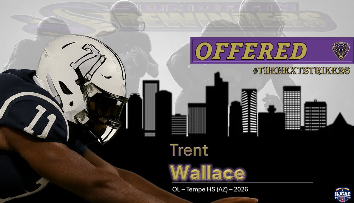 Trenton Wallace (@trentwallace71) on Twitter photo #AGTG After a great conversation with <a href="/SS_CoachMonson/">Chad Monson</a> I am blessed to receive my first offer from <a href="/SidewindersFB/">Sonoran Sidewinders Football</a> !
#StrikeFast #TempeTurnaround <a href="/Coach_FreemanCC/">Coach Sean Freeman</a> <a href="/Coach_Brax_/">Phil Braxton</a> <a href="/PWilcox_305/">Paris Wilcox</a> <a href="/Coach_MVP/">Coach MVP</a> <a href="/CoachDon73/">Coach Donnie</a> <a href="/PeeplesAnt/">Anthony Peeples III</a> #AGTG After a great conversation with <a href="/SS_CoachMonson/">Chad Monson</a> I am blessed to receive my first offer from <a href="/SidewindersFB/">Sonoran Sidewinders Football</a> !
#StrikeFast #TempeTurnaround <a href="/Coach_FreemanCC/">Coach Sean Freeman</a> <a href="/Coach_Brax_/">Phil Braxton</a> <a href="/PWilcox_305/">Paris Wilcox</a> <a href="/Coach_MVP/">Coach MVP</a> <a href="/CoachDon73/">Coach Donnie</a> <a href="/PeeplesAnt/">Anthony Peeples III</a>