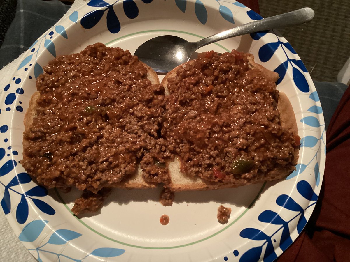 My wife made Sloppy Joe tonight. I really should not be eating it because I’m suppose to be down at the lodge at 10:00 tonight to play a set with the band. I haven’t played in front of a crowd in 7 years. Everyone wish me luck.