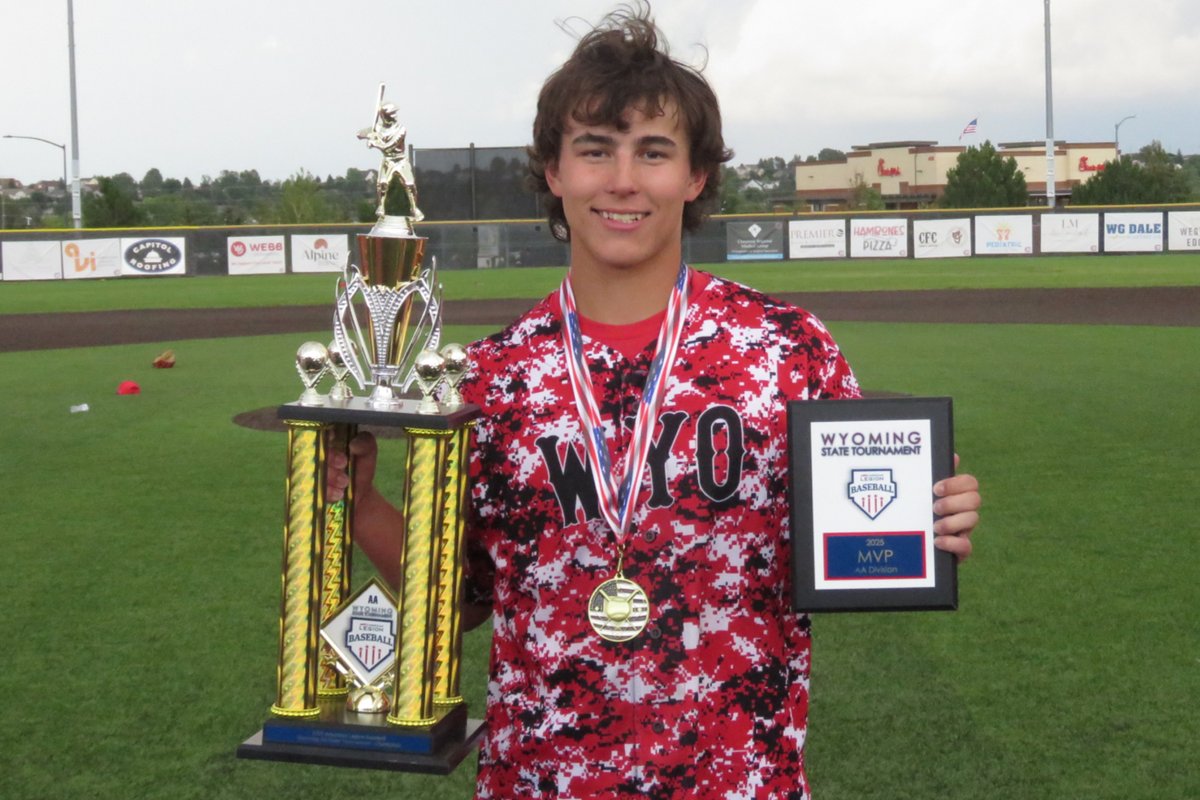 wyopreps's tweet photo. Also, more congratulations, this time to Gillette's Cason Loftus, who was named the 2025 Wyoming American Legion Baseball AA State Tournament MVP.
#wyopreps #baseball #mvp #wyoming https://t.co/5pWGqwLLcN