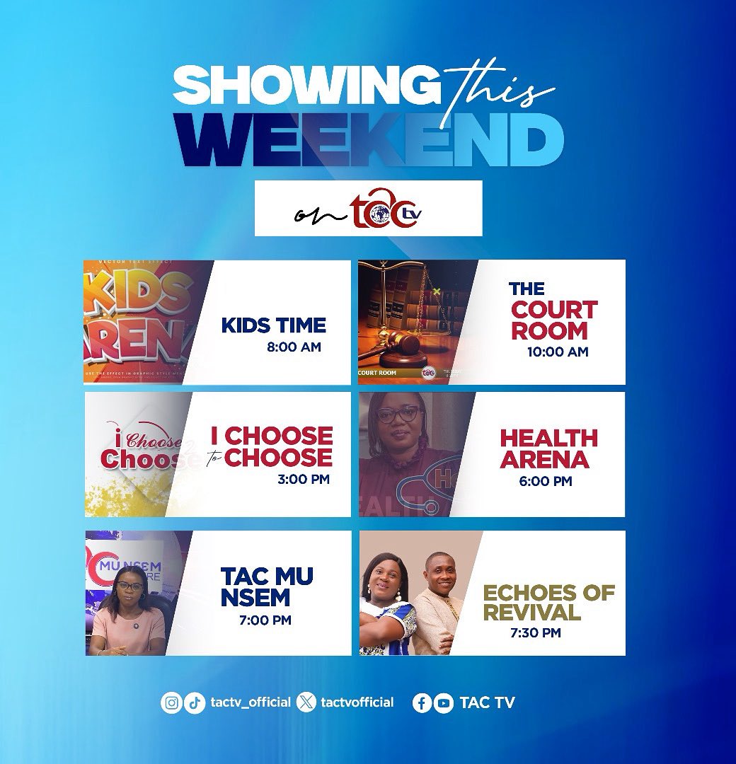 tactvofficial's tweet image. This Weekend On TAC TV 📺📡🎉

#tactv  #tvprogram #kidsarena #beltingtheglobewiththegospel