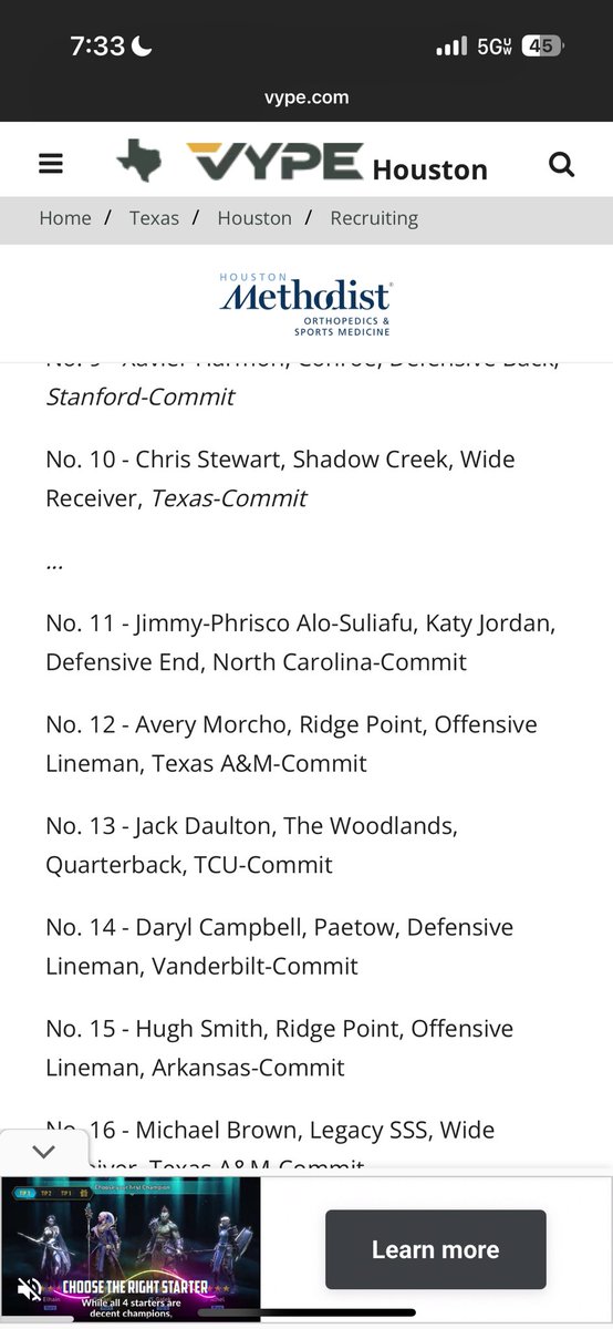 Avery morcho (@averymorch0_26) on Twitter photo Appreciate <a href="/vypehouston/">VYPE Houston</a> for ranking me the number 1 offensive lineman in houston! <a href="/Coach_LaFavers/">Rick LaFavers</a> <a href="/CoachSethHarris/">Coach Seth Harris</a> <a href="/CoachKScholz/">Kevin Scholz</a> <a href="/CoachCFish/">Coach Fisher🐟🏈</a> Appreciate <a href="/vypehouston/">VYPE Houston</a> for ranking me the number 1 offensive lineman in houston! <a href="/Coach_LaFavers/">Rick LaFavers</a> <a href="/CoachSethHarris/">Coach Seth Harris</a> <a href="/CoachKScholz/">Kevin Scholz</a> <a href="/CoachCFish/">Coach Fisher🐟🏈</a>