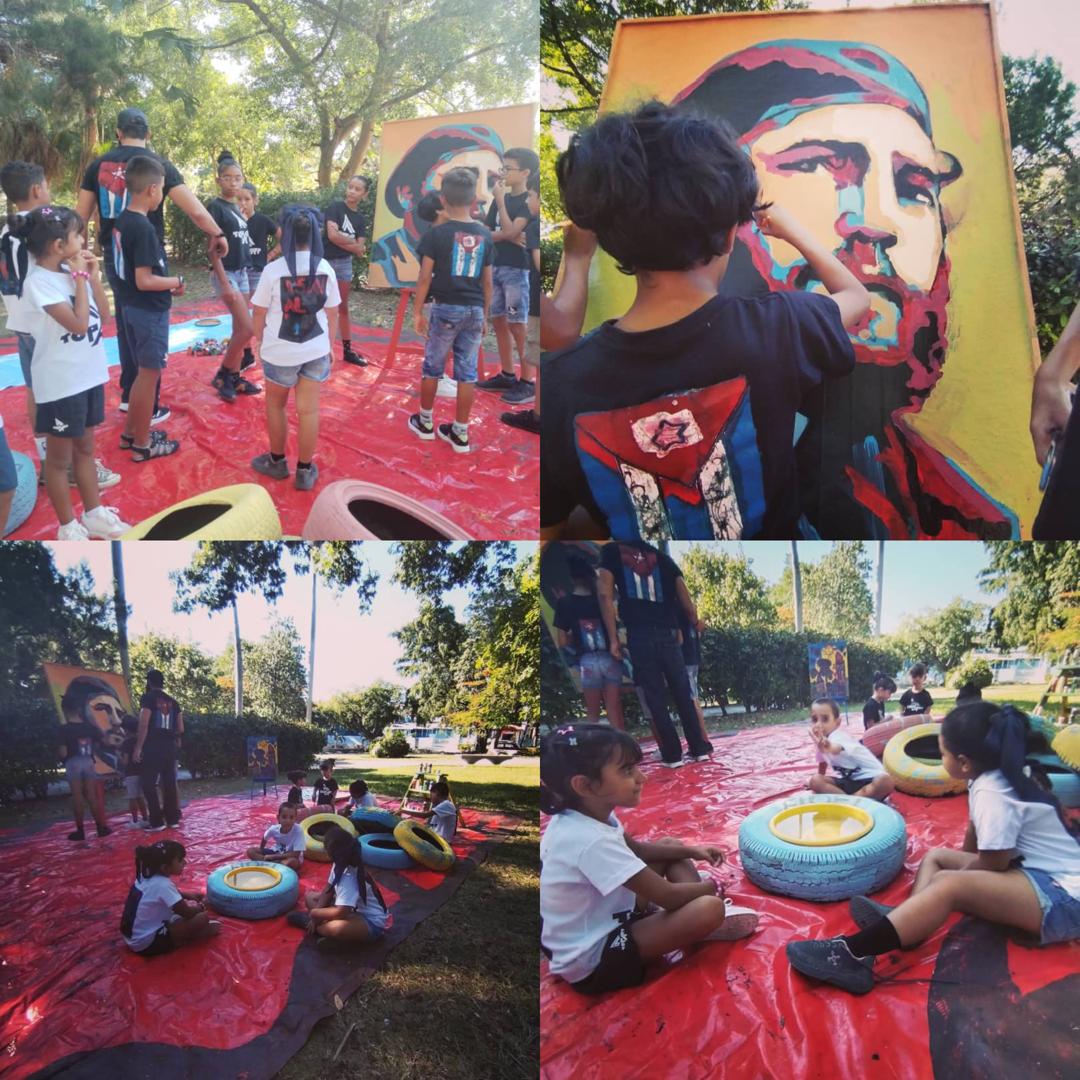 Se realizó taller de pintura, por el Proyecto Comunitario Topart, dedicado al natalicio de nuestro Comandante en Jefe Fidel Castro Ruz.
#LaHabanaViveEnMí 
#LaHabanaDeTodos 
#CubaEstáFirme