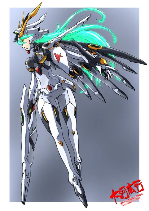 頭空っぽラクガキ1042 「機動戦士ガンダム 逆襲のシャア」から「ν GUNDAM娘」 「METAL ROBOT魂 νガンダム」を予約できなかった腹いせに描く。 私のMS少女はメカパーツを装着というより「着る」という感じで考えてます。 髪の色はサイコフレーム色? #νガンダム #ROBOT魂