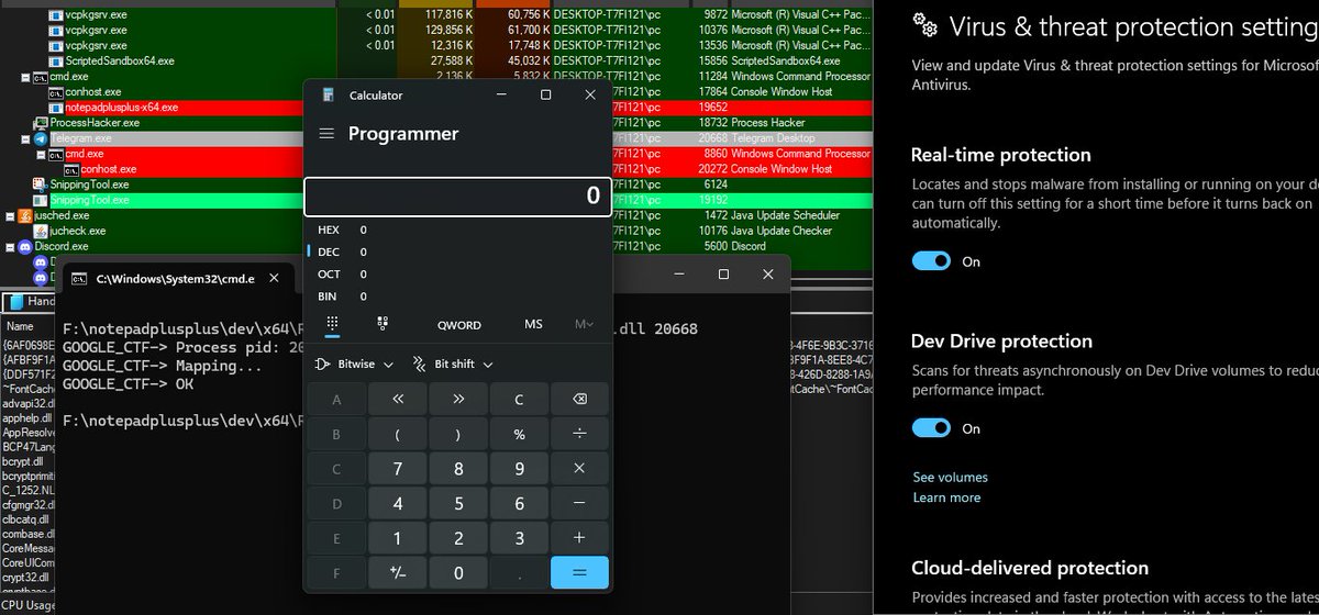 Engacker's tweet image. New technique: manual map injector bypass windows defender and EDRs/AVs
youtu.be/pjGluW7-Zp0