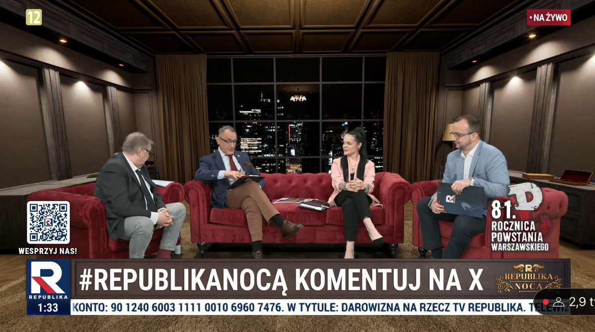 Anna Zyzek (@annazyzek) on Twitter photo A tak dziś było w #RepublikaNocą <a href="/RepublikaTV/">Telewizja Republika 🇵🇱 #włączprawdę</a>
To teraz - dobrej nocy! 🇵🇱 A tak dziś było w #RepublikaNocą <a href="/RepublikaTV/">Telewizja Republika 🇵🇱 #włączprawdę</a>
To teraz - dobrej nocy! 🇵🇱