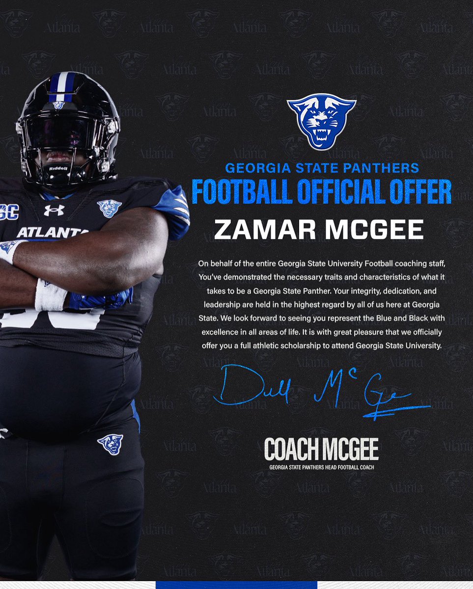 Blessed ✝️ #newatlanta #lighitblue💙
<a href="/DellMcGee/">Dell McGee</a> <a href="/CoachJHawkins/">Jeremy Hawkins</a> <a href="/SSN_GSU/">Sidelines Georgia State</a> <a href="/GeorgiaStateFB/">GSU Football</a> 
<a href="/247Sports/">247Sports</a> <a href="/GSUPanthers/">Georgia State Athletics</a>