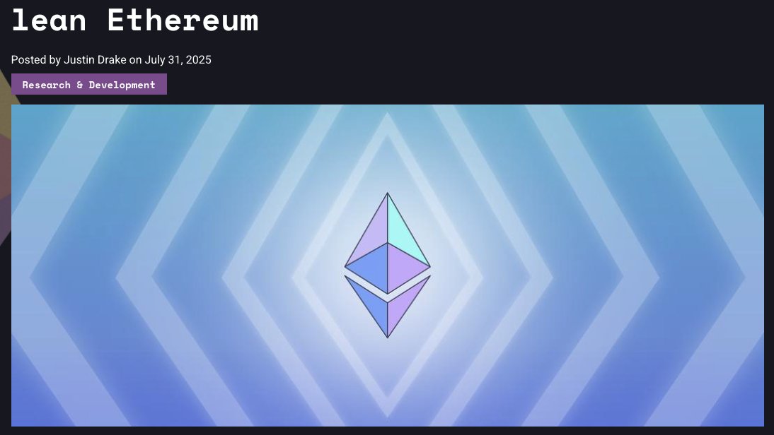 Rejamong.eth (@r2jamong) on Twitter photo 이더리움 10주년 기념 로드맵 공개 : Lean Ethereum
이더리움의 앞으로의 10년이 궁금하신 분들은 꼭 읽어주셨으면 좋겠습니다.
비탈릭과 함께 이더리움 리서처의 리더격이라고 할수 있는 <a href="/drakefjustin/">Justin Drake</a> 가 이더리움 10주년을 맞이해 앞으로 10년을 바라보는 이더리움의 "Lean Ethereum" 비전을 이더리움 10주년 기념 로드맵 공개 : Lean Ethereum
이더리움의 앞으로의 10년이 궁금하신 분들은 꼭 읽어주셨으면 좋겠습니다.
비탈릭과 함께 이더리움 리서처의 리더격이라고 할수 있는 <a href="/drakefjustin/">Justin Drake</a> 가 이더리움 10주년을 맞이해 앞으로 10년을 바라보는 이더리움의 "Lean Ethereum" 비전을