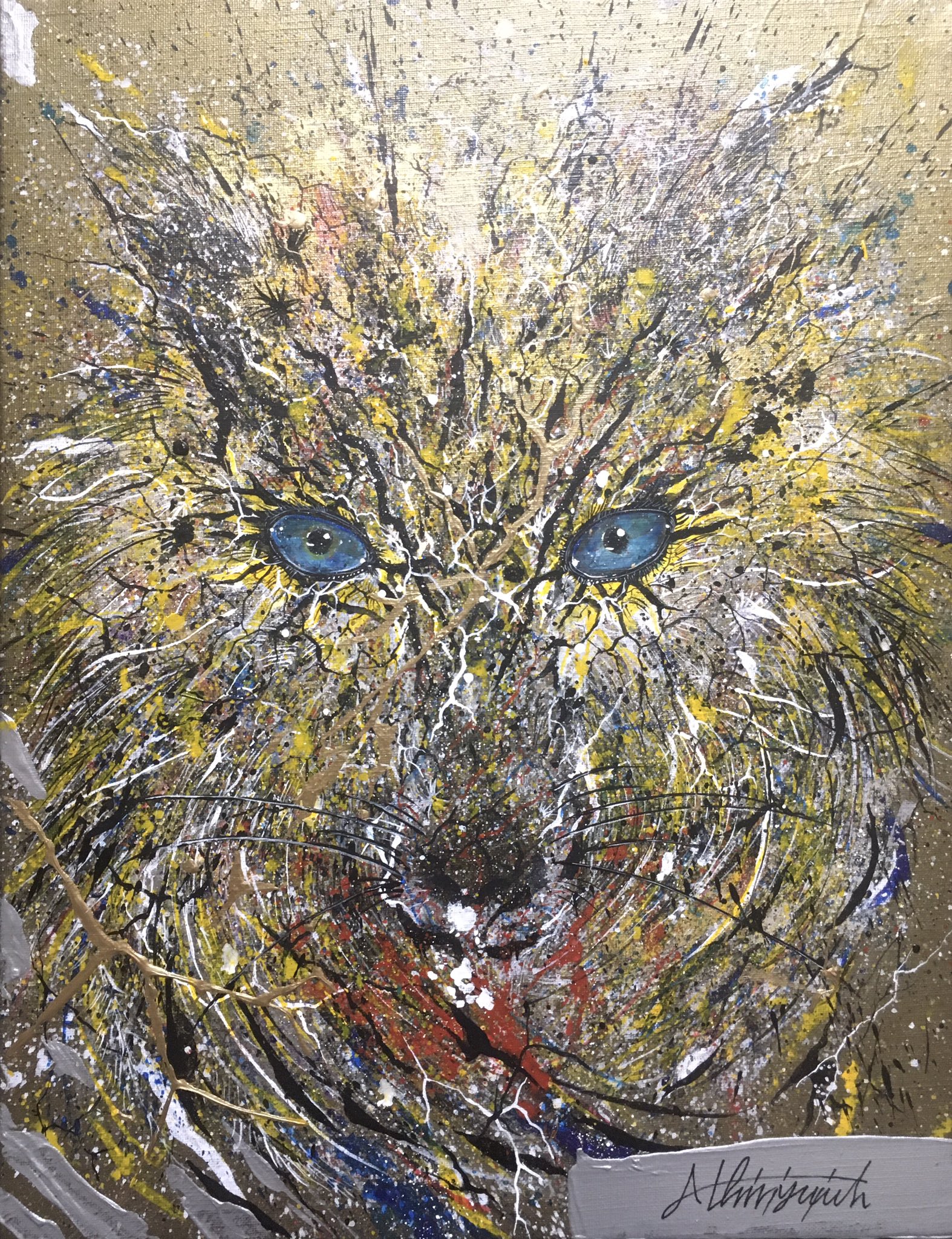 クジャクと地球　アクリル画　絵画 8月6日(水)～12日(火)まで】̶ 大吉祥!! 福々爛漫 ̶ 石川茂 絵画