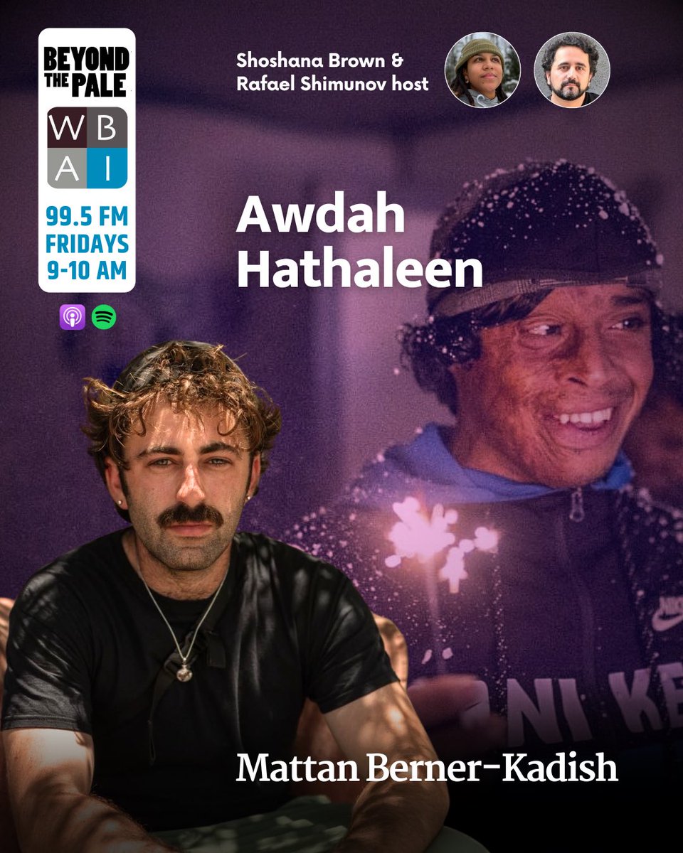Our show about Awdah Hathaleen, the 31 year old Palestinian teacher murdered by an Israeli settler on Monday is on Spotify now. 

We were joined by his friend Israeli American peace activist <a href="/mbernerkaccount/">mattan bk</a> 

open.spotify.com/episode/7AH4OP…