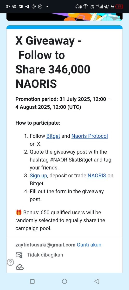 wzaayfii's tweet photo. #NAORISlistBitget @mgs20082003 @MGSFATHIR @ahsukalbimm https://t.co/Ifub7jmfDM