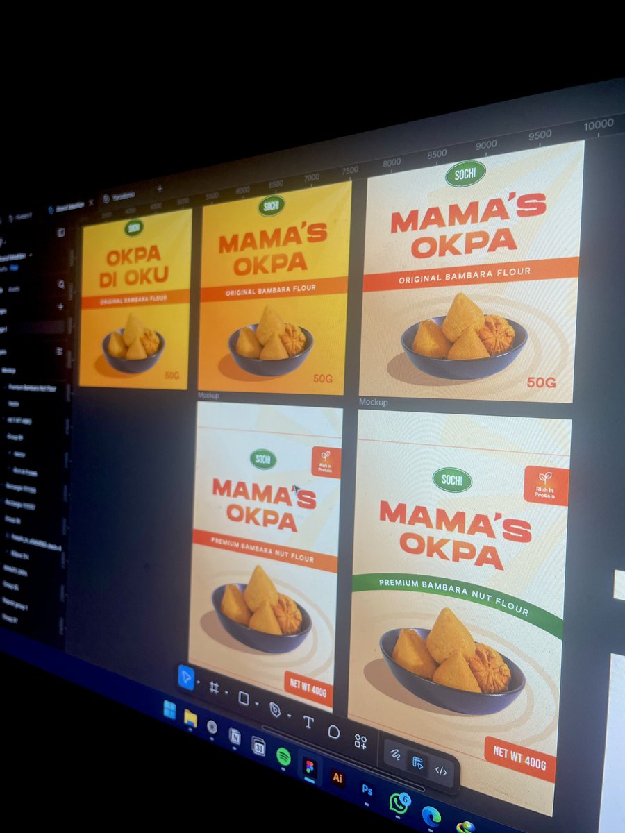 chidipng's tweet image. Product package design for Mama’s Okpa.

I’ve never seen okpa sold as a commercial product.

Whenever we cook it at home, we grind the beans to prepare it.

So I brought a premium version to life.