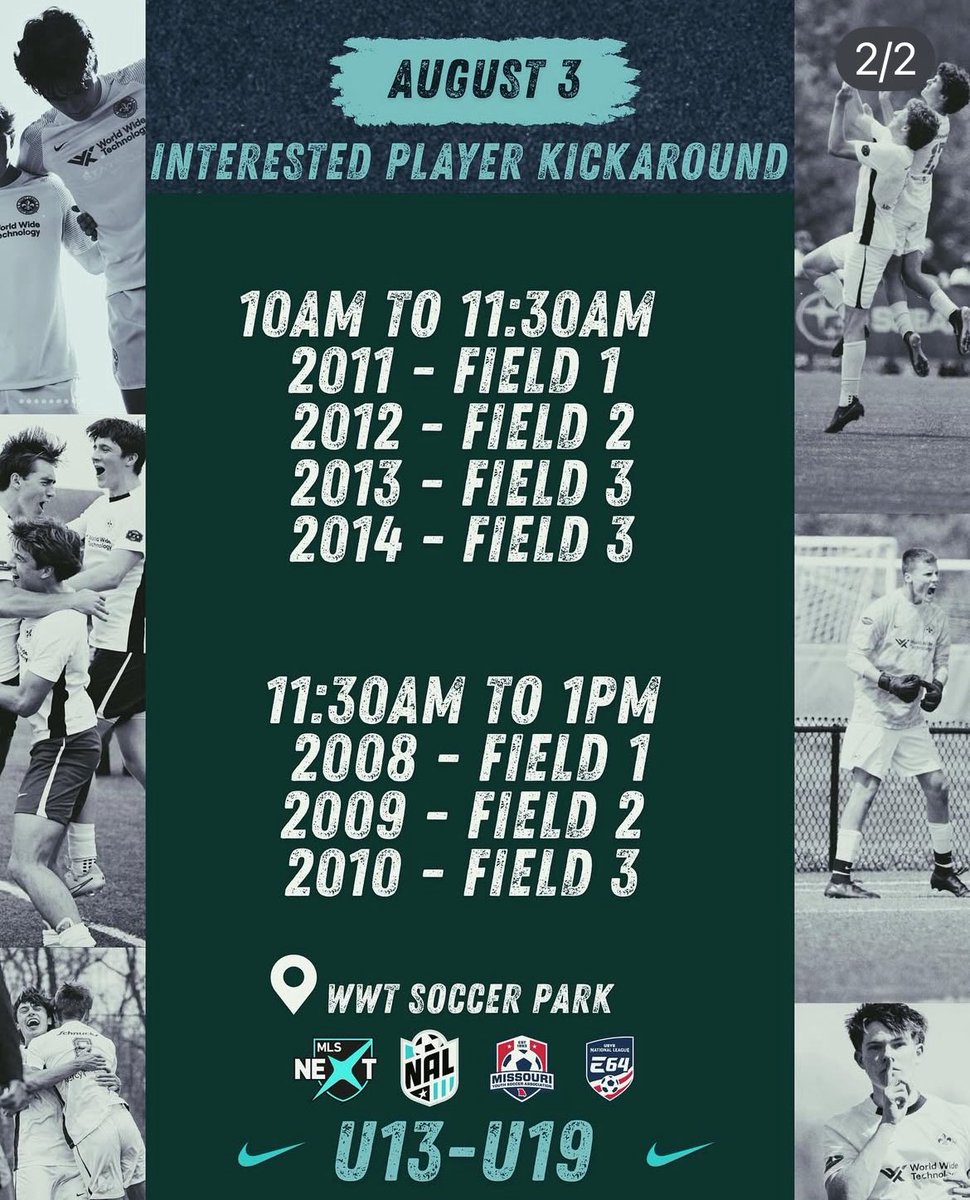 SLSG U13 to U19 TRYOUTS!

This Sunday 8/3.  More info:

“slsgsoccer.com/ID-sessions”

<a href="/SLSGSoccerClub/">Scott Gallagher Soccer Club</a>