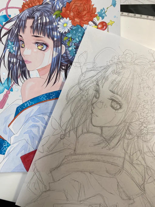 いよいよ本日から1か月お台場ギャラリーにてラブリー原画展開催です! 生原画どうぞご覧下さい!原画販売もしております!貴重な一点物をぜひ! 水彩画にはこっそり下書きも入ってます