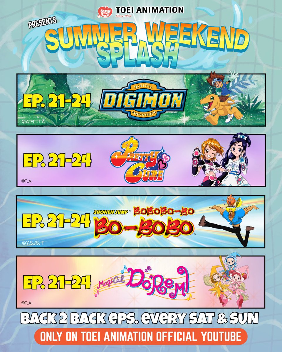 ToeiAnimation's tweet photo. Tune in this weekend at 8:30 AM PT, in our #SummerWeekendSplash livestream, for a special look inside the brand new anime, DIGIMON BEATBREAK! 👾
Only on the Toei Animation YouTube Channel!
👉 https://t.co/fmRzQpf2i6
#Digimon #BEATBREAK #ToeiAnimation https://t.co/01Q3VQ6O53