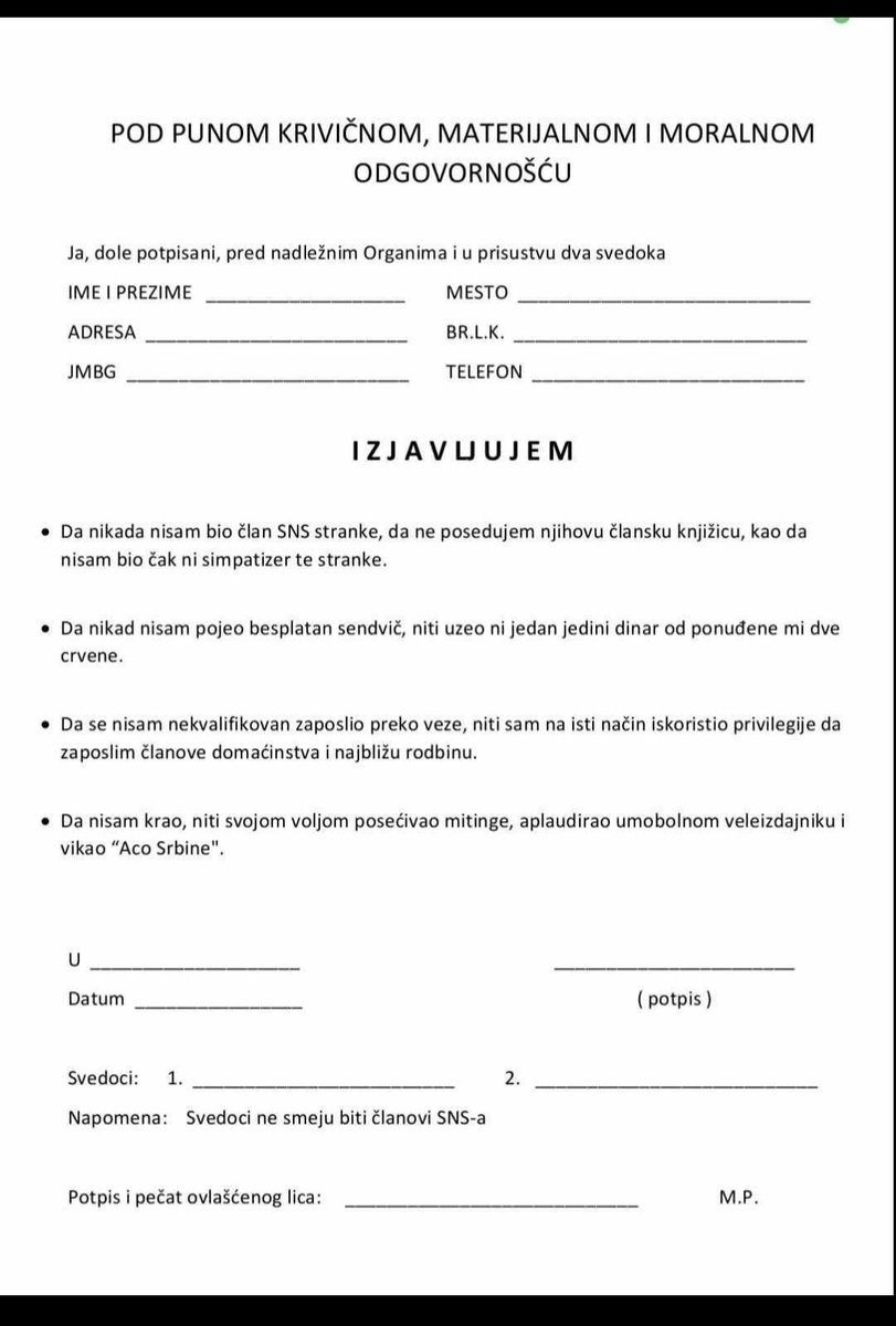 ❗️❗️❗️❗️❗️👇👇👇👇
  U RAČI KRAGUJEVAČKOJ I SVIM SELIMA GRAĐANI POTPISUJU IZJAVU DA NISU BILI ČLANOVI SEKTE, DA NISU SE PREKO SEKTE ZAPOSLILI I DA NISU KRALI, VETERANI, STUDENTI I POLJOPRIVREDNICI ORGANIZOVALI SVE.
POPIS JE POČEO🤣🤣🤣🤣🤣🤣🤣
OVAKO GLASI IZJAVA👇👇👇