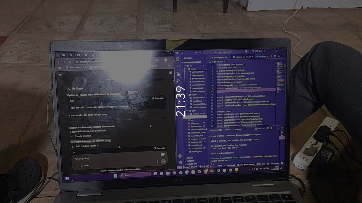 byteoftoyibah's tweet photo. I took a well deserved break yesterday
I couldn't do much today because my laptop charger spoilt.
After running around, I spent the later part of the day on our hackathon demo with my teammates https://t.co/iWN6YPH2Jf