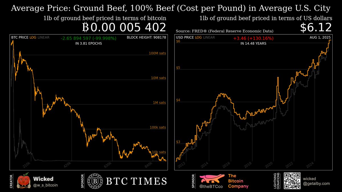 w_s_bitcoin's tweet photo. Life has never been cheaper for those living on a bitcoin standard and never more expensive for those who aren’t. https://t.co/AvpsQjrFOY