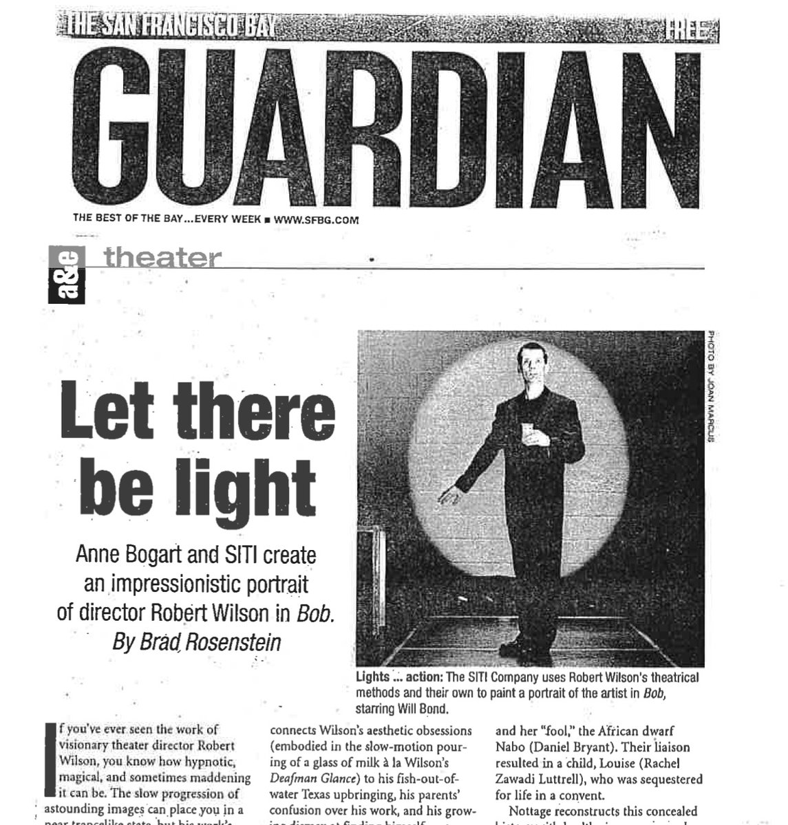 Robert Wilson was such a part of my '80s avant-garde queer upbringing that it's hard to imagine he's gone. (or that he was real?) I can't find my too-brief interview with him from the 2000s but here's something we published in 2002 RIP archive.siti.org/media/collecti…