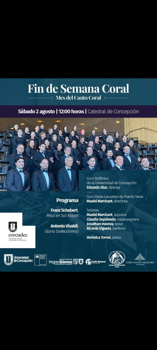📌 Fin de Semana Coral 🎤🎵🎼

🗓  Sábado 2 de agosto
⏱️ 12 horas
📍 Catedral de Concepción
#Mesdelcantocoral