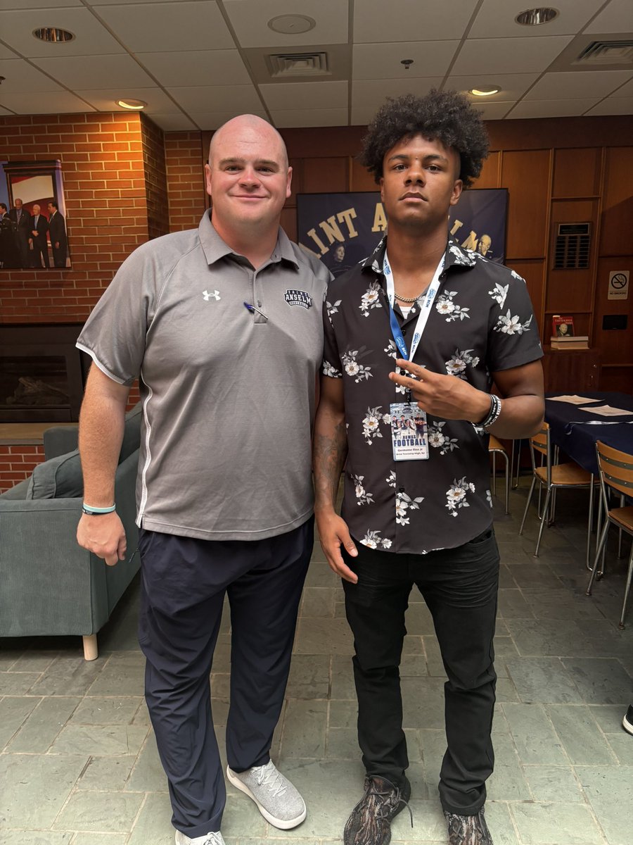 After a great conversation with <a href="/Coach_Bick/">Joe Bick</a> and camp I am extremely blessed to receive my 1st offer from Saint Anselm College!
Thank you 
<a href="/CoachJoeAdam/">𝐉𝐨𝐞 𝐀𝐝𝐚𝐦 𝐇𝐁𝐂</a> 
<a href="/Coach_TMcJunkin/">Coach Trey McJunkin</a> 
<a href="/CoachBraine/">Chadd Braine</a> 
<a href="/STAHawksFB/">Saint Anselm Football 🏈 #BCM</a> 
<a href="/BrickHSFootball/">BRICK FOOTBALL</a> 
<a href="/CoachDNuCSports/">CoachD_NucSports</a>