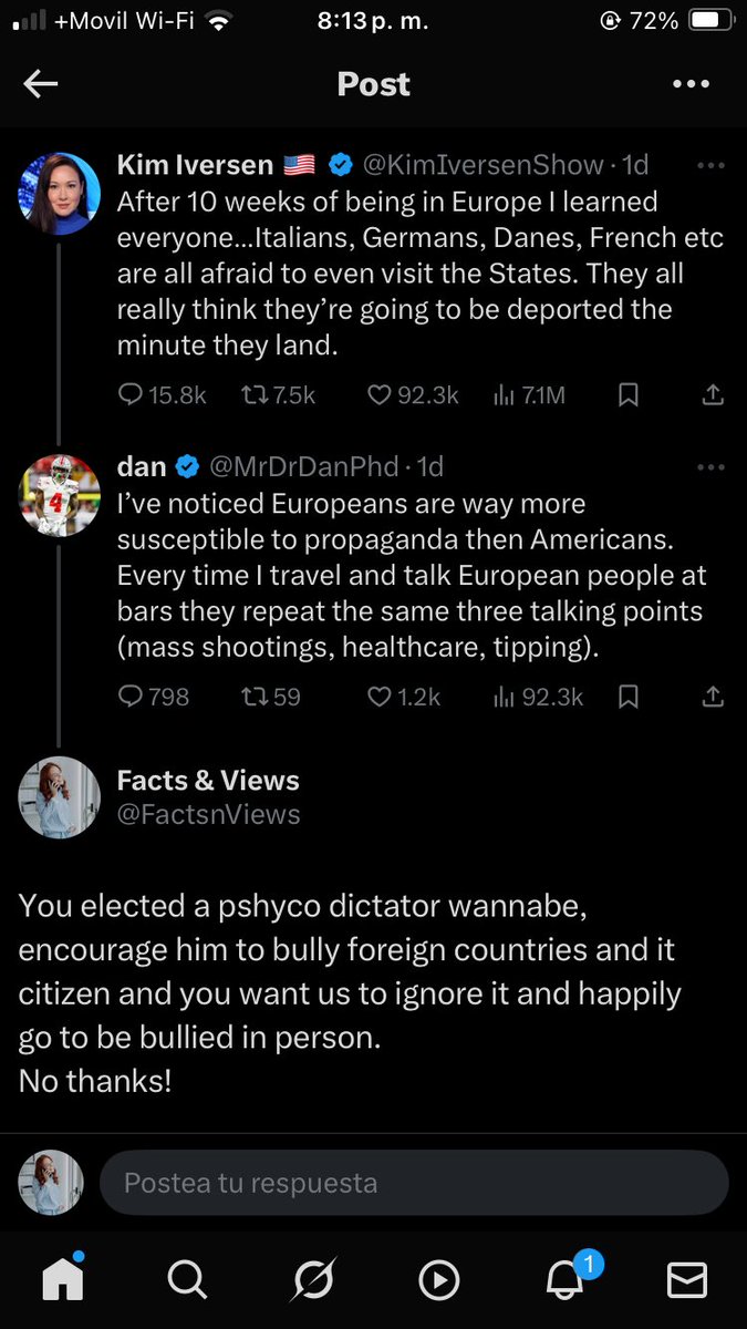 Yo: voy a dejar de hablar mal de Donaldo Trump porque después no me dejan entrar a USA
También yo: