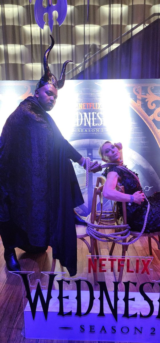 It is #Maleficent cousin at #WednesdaySeason2 promising the new series will have me tied to my chair <a href="/NetflixSA/">NetflixSA</a> #nevermoreforevermore #WednesdaySeason2 #Netflix #Netflixsa