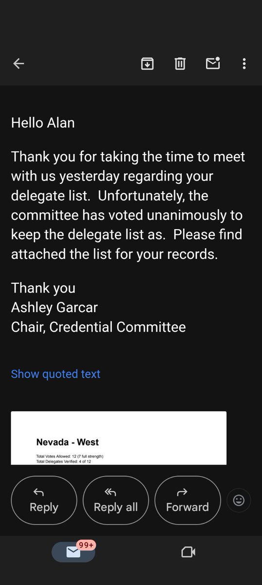 Schayden Gorai🇺🇸 (@schaykg) on Twitter photo Update from the <a href="/NevadaYRs/">Nevada Young Republicans</a> at the <a href="/yrnational/">Young Republicans</a> Convention in Nashville, TN:
Yesterday, our Chairman <a href="/alan4nv/">Alan Hedrick</a> and I appeared before the YRNF Credentials Committee after being informed that 7 of our 11 delegates would not be credentialed. This stemmed from a failure by previous Update from the <a href="/NevadaYRs/">Nevada Young Republicans</a> at the <a href="/yrnational/">Young Republicans</a> Convention in Nashville, TN:
Yesterday, our Chairman <a href="/alan4nv/">Alan Hedrick</a> and I appeared before the YRNF Credentials Committee after being informed that 7 of our 11 delegates would not be credentialed. This stemmed from a failure by previous