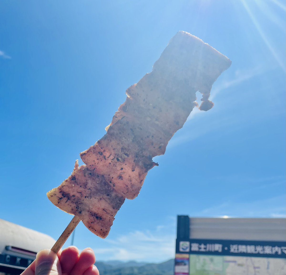 友達との旅行中に神々しい肉串が撮れた🙄