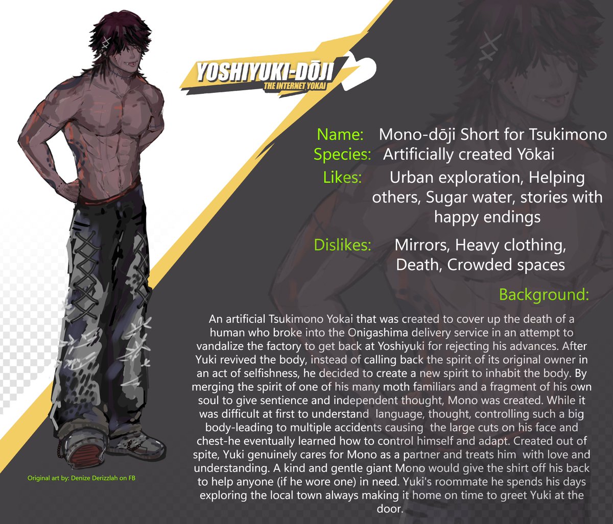 Thank you to everyone who liked, having reached our goal I'm happy to introduce you two important people in Yoshiyuki's life. His Rival Blaze and his roommate Mono~! #onigashiarts especial thank you to <a href="/idolapollo/">apollo</a> and <a href="/furuyawn/">non</a> for their hard work. Answering lore questions below: