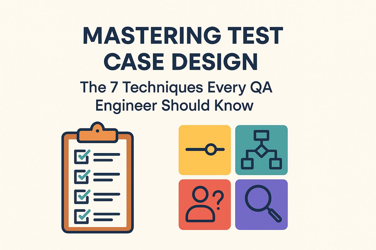 Master Test Case Design 🎯
7 must-know techniques for QAs:
✅ Equivalence Partitioning
✅ BVA
✅ Decision Table
✅ State Transition
✅ Use Case
✅ Error Guessing
✅ Exploratory
#SoftwareTesting #QA

medium.com/p/mastering-te…