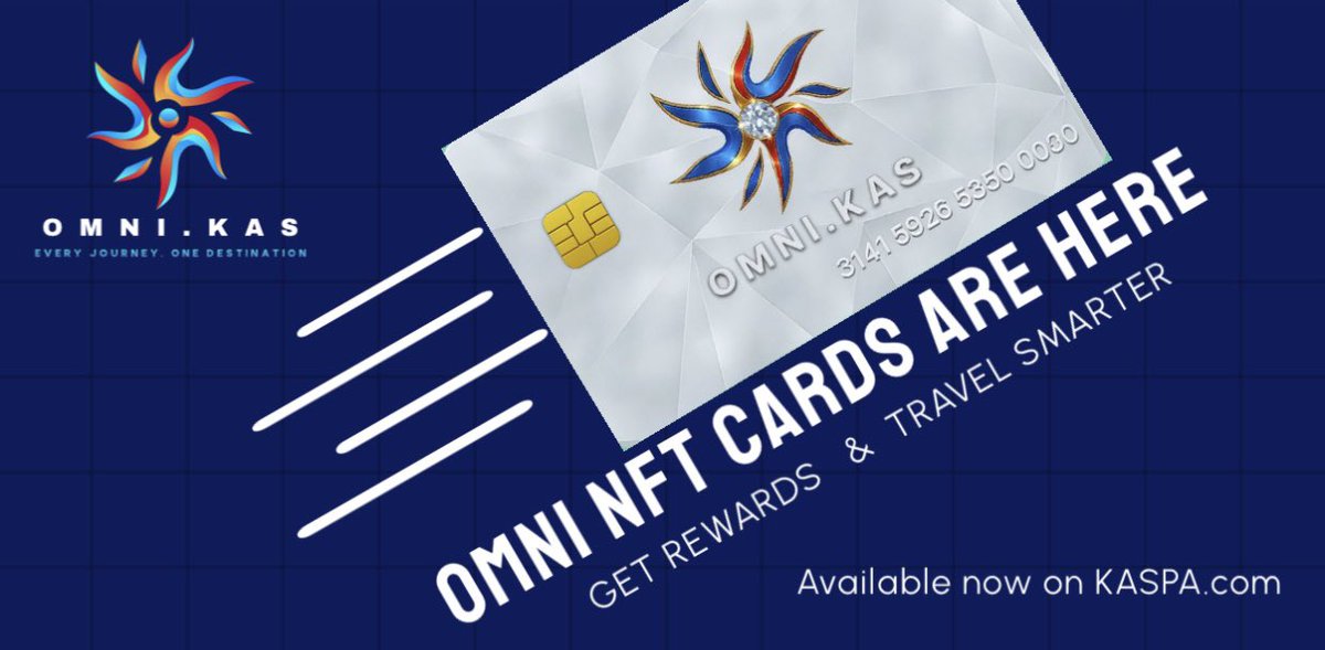 🚨 Official Announcement

OMNI NFT Travel Cards Are Live on #Kaspa 

We are proud to unveil the first generation of OMNI NFTs , unique digital travel cards that combine real-world travel benefits with the power of Web3 technology.

🔹 Each OMNI NFT unlocks:
• VIP travel access