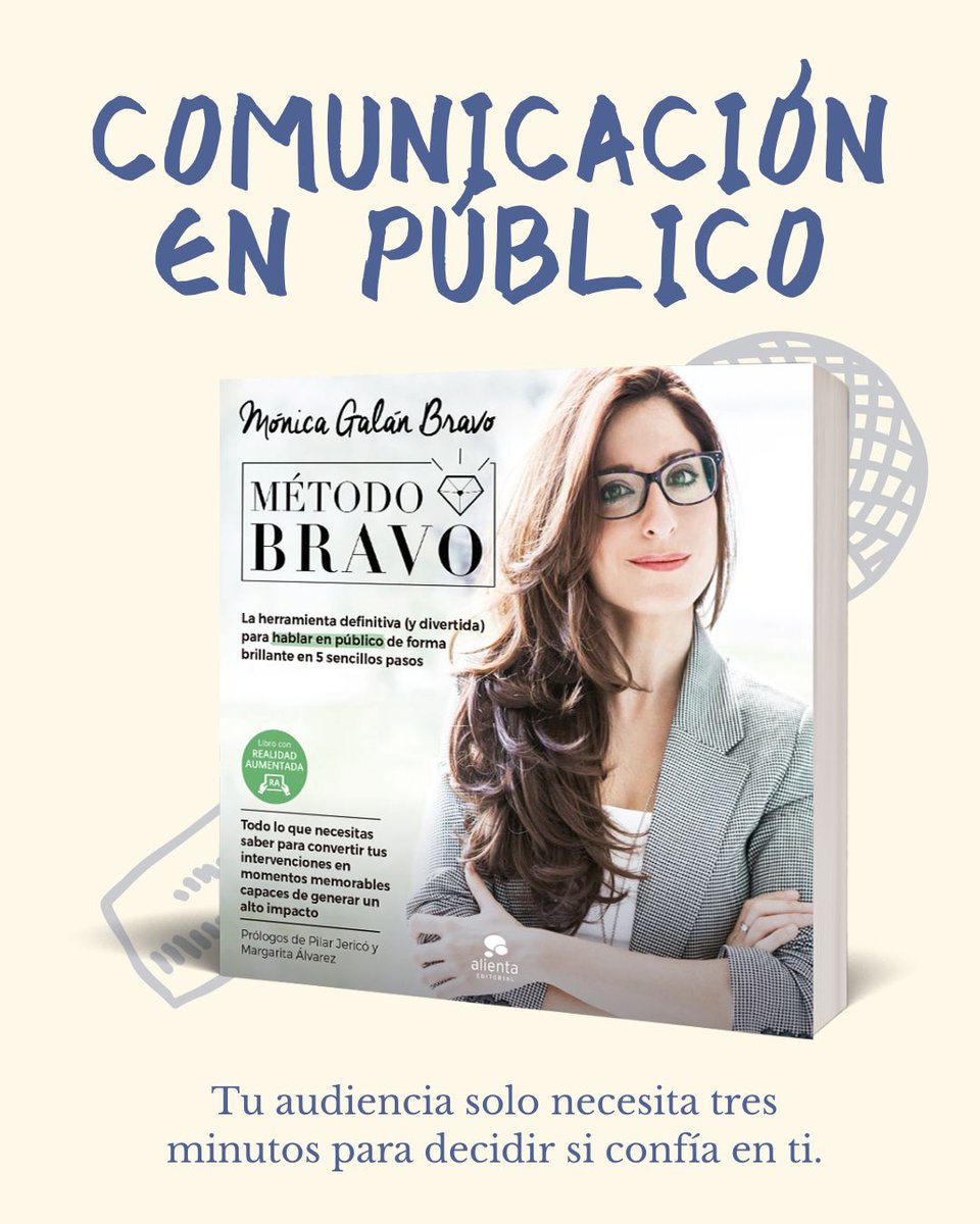Alienta Editorial (@alienta) on Twitter photo 🗣️ Hablar en público ya no es opcional: es una soft skill fundamental para destacar en lo personal y lo profesional.
📘 Con el #MétodoBRAVO, de <a href="/MoniGalanBravo/">Monica Galan Bravo</a>, tendrás las claves para brillar y dejar atrás el miedo escénico con 5 pasos sencillos (¡y divertidos!). 🗣️ Hablar en público ya no es opcional: es una soft skill fundamental para destacar en lo personal y lo profesional.
📘 Con el #MétodoBRAVO, de <a href="/MoniGalanBravo/">Monica Galan Bravo</a>, tendrás las claves para brillar y dejar atrás el miedo escénico con 5 pasos sencillos (¡y divertidos!).
