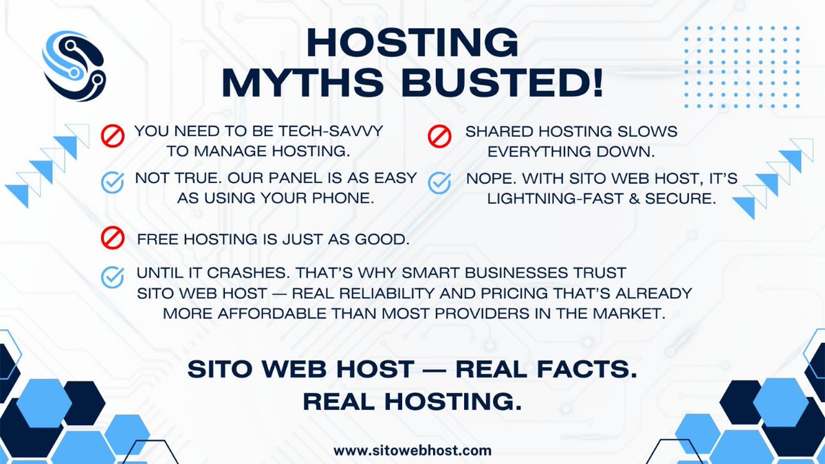 sparksailspk's tweet image. Think shared hosting is slow? Think again.
Sito Web Host = Fast. Secure. Easy. Reliable.

[sitowebhost.com]() | WhatsApp: +92 330 6897500
#HostingMythsBusted #SitoWebHost #WebHosting2025