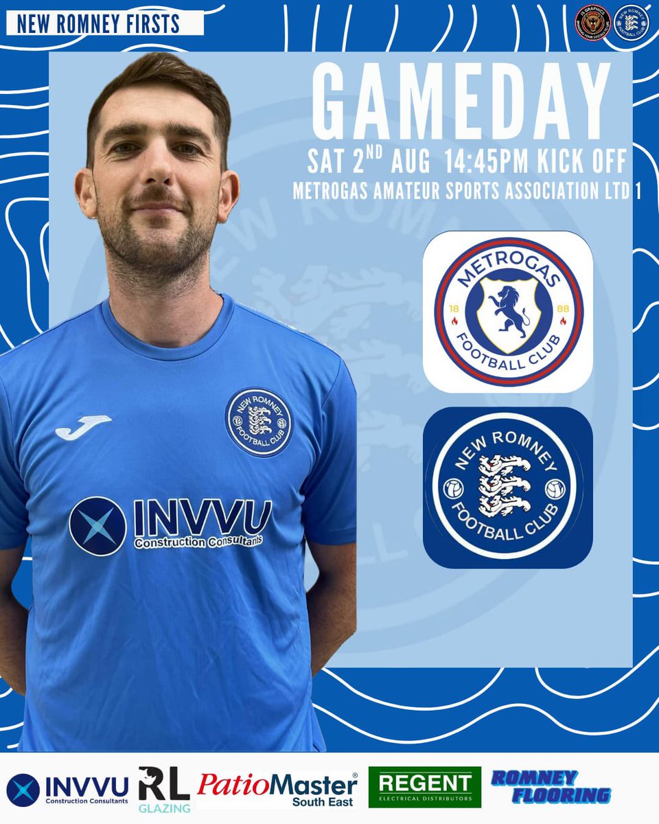 NewRomneyFC's tweet image. WE ARE BACK! The football season returns as we begin our league campaign today looking for the same outcome as last season 🔵⚪️⚽️

𝙈𝘼𝙏𝘾𝙃𝘿𝘼𝙔 🔵⚪️ 
🆚| Metrogas Fc
🗓️| Saturday 2nd August 
🕑| 14:45
🏟️| Metrogas Amateur Sports Association 
📍| SE9 2EX
