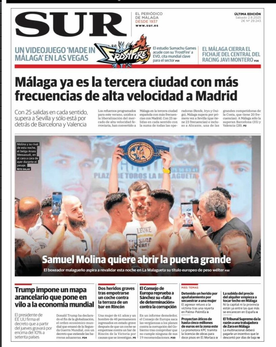 IGNACIO LILLO (@ilillom) on Twitter photo Una noticia que habla de la posición que está ganando #Málaga y la Costa del Sol entre las grandes ciudades españolas, nunca antes había tenido una posición tan destacada en las conexiones de alta velocidad con #Madrid <a href="/DiarioSUR/">SUR. El periódico de Málaga</a> Una noticia que habla de la posición que está ganando #Málaga y la Costa del Sol entre las grandes ciudades españolas, nunca antes había tenido una posición tan destacada en las conexiones de alta velocidad con #Madrid <a href="/DiarioSUR/">SUR. El periódico de Málaga</a>