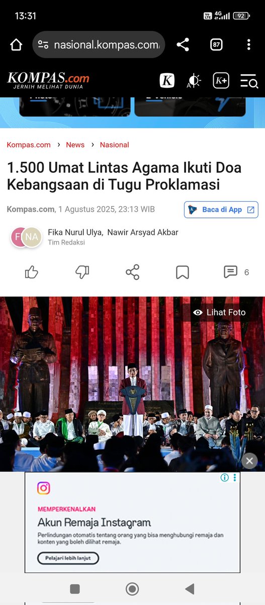 Pemerintah emg lbh suka dgn event2 yg seremonial, dari pada aksi nyata menjalankan amanat UUD 1945
80 thn sdh Indonesia merdeka, tp minoritas masih terjajah dlm menjalankan ibadah &amp; keyakinannya.
