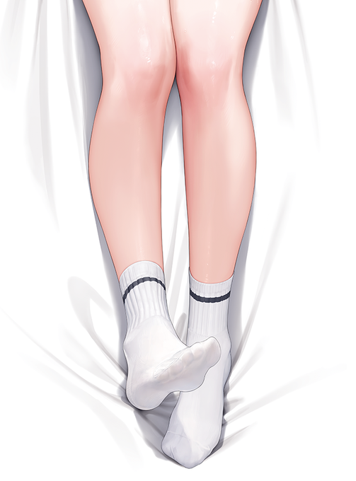 抱き枕の靴下みて 