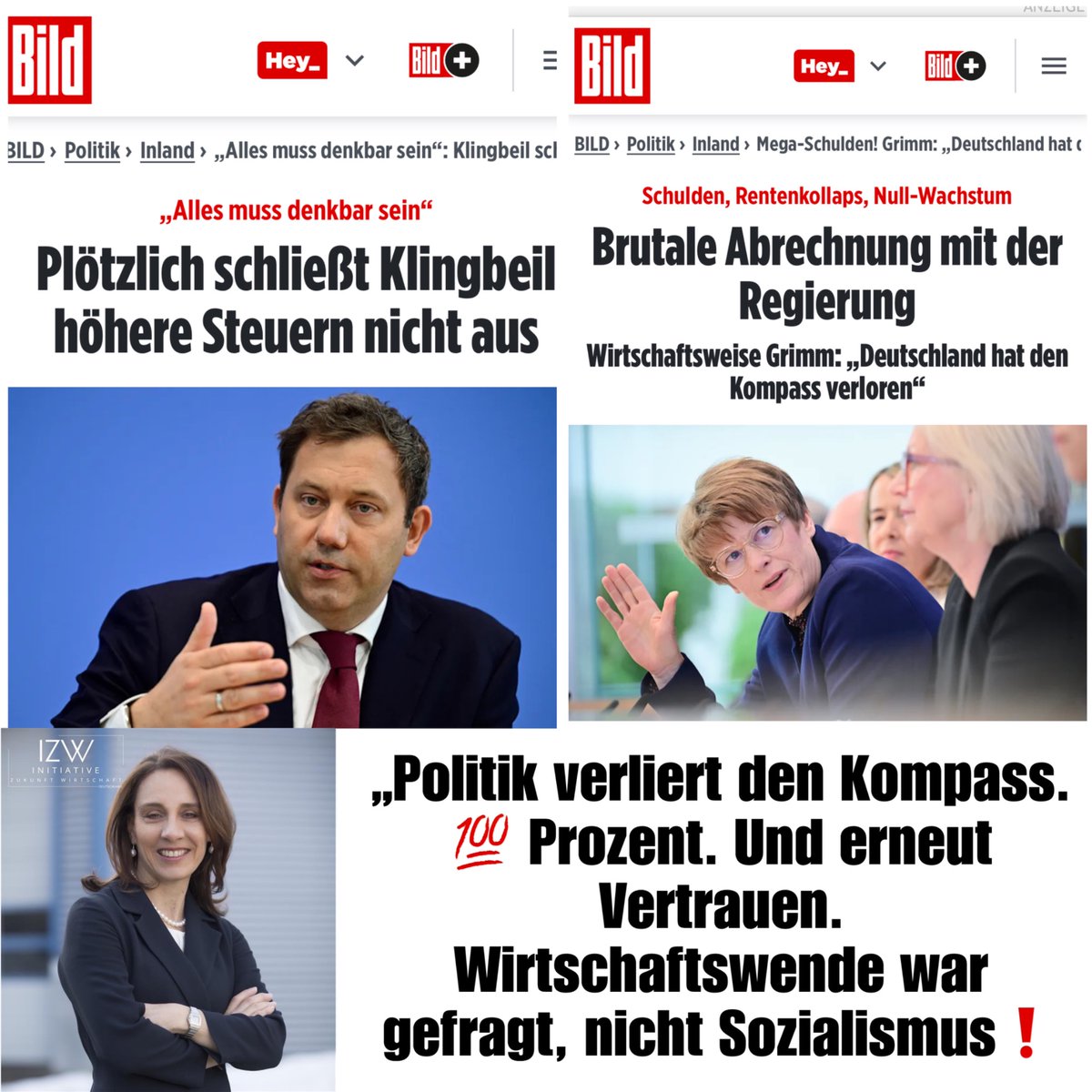 🚨Die #SPD nennt es „denkbar“. Die #Wirtschaft nennt es brandgefährlich.
📣 Lars Klingbeil bringt #Steuererhöhungen ins Spiel. In dieser Lage? Respektlos❗️

💰 172 Milliarden Euro #Haushaltslücke bis 2029.
Und wieder sollen es die richten, die investieren, #Arbeitsplätze sichern