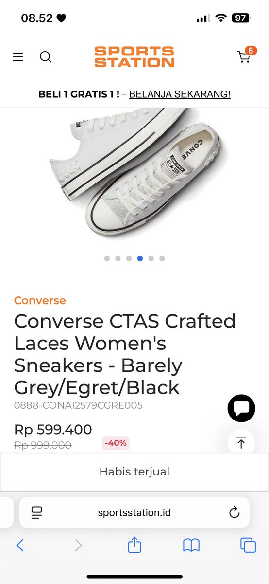 acidcidacid's tweet photo. GUYSSSSS AKHIRNYA MAU AKU JUAL AJA NII, WKWKWKK😭😭 krn aku udah dapet lagi semalem model yg aku pengen lg diskon juga😭🤣 WTS converse sneakers harga 999rb diskon 599rb, nanti boleh nego yaaaa size 39 baru bgtt nyampe kmrn #WTS #ZonaUang #ZonaBU #ZonaJajan converse sport station https://t.co/Xdre4gg7d9